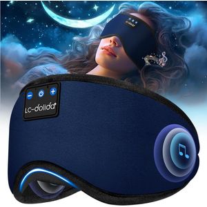 Comfortabel en verstelbaar Bluetooth slaapmasker met hoofdtelefoon voor zijslapers - ideaal voor reizen en slaaptijd