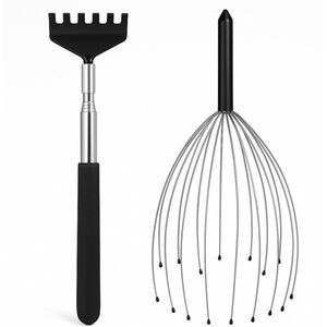 Monii - Rugkrabber X Hoofdmassagespin - Combi-Set - Massage - Rugmassage - Hoofdmassage - Uitschuifbaar - Ruggenkrabber