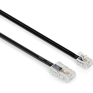 Telefoonkabel - RJ11 - RJ45 - 4-aderig - 3 meter - Zwart - Allteq