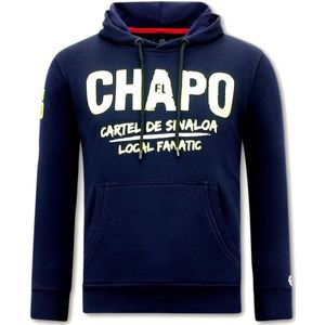 Hoodie Heren Print - El Chapo - Blauw / Navy