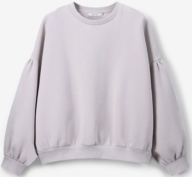 Grijze sweater met pofmouwen