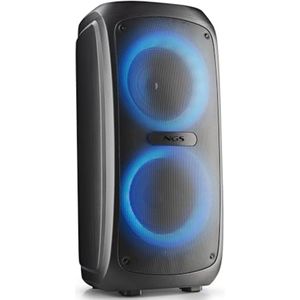 NGS Wild Temper - Draagbare bluetooth-luidspreker, Bluetooth 5.3, 200 W, TWS, RGB-ledverlichting, USB-/AUX-ingang, dual-microfooningang, 7,4 V/4400 mAh, 5 uur looptijd, compact en robuust