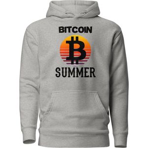 Bitcoin Hoodie - Bitcoin Summer - Premium - Unisex - Kleur Licht Grijs - Maat 2XL | Bitcoin cadeau| Crypto cadeau| Bitcoin Trui| Crypto Trui| Crypto Hoodie| Bitcoin Hoodie| Bitcoin Merch| Crypto Merch| Bitcoin Kleding| Crypto Kleding