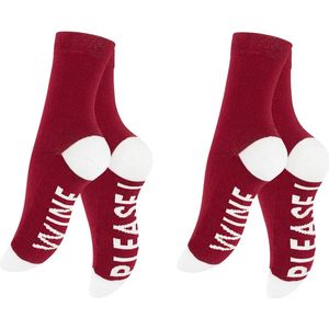Vincent Creation - Wine Please - Wijn - Sokken - Damessokken - 2 paar - Maat 36-40
