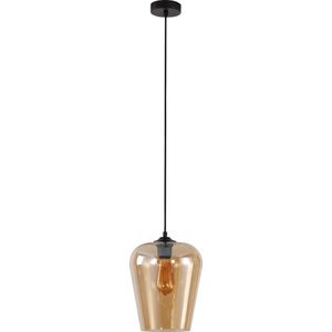 Hanglamp Tombo 23cm Amber - Ø23cm - E27 - IP20 - Dimbaar > lampen hang amber glas | hanglamp amber glas | hanglamp eetkamer amber glas | hanglamp keuken amber glas | led lamp amber glas | sfeer lamp amber glas