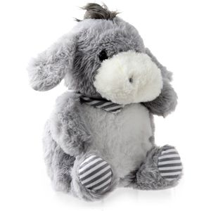 Warmteknuffel ezel warmie 30x22 cm - magnetronknuffel - opwarmknuffel ezel - grijs / wit