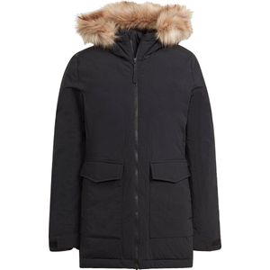 adidas Sportswear Hooded Fur Parka - Dames - Zwart- 2XS