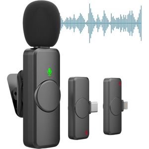 Draadloze Microfoon - Dasspeld Microfoon - Lavalier Microfoon - Draadloze Microfoonset - USB C en Iphone