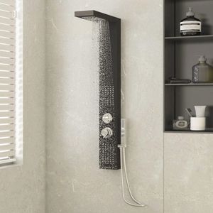Douchepaneelsysteem met Regendouche en Handdouche - Modern Aluminium Ontwerp
