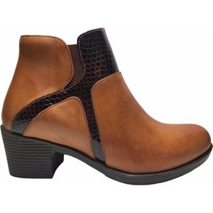 manlisa snake  5.5 cm haklaarsje W232-7003 camel/dk bruin  mt 36
