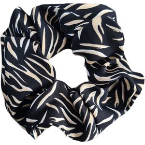 Haar accessoire Scrunchie Zwart- Leopard - Meisje haarelastiekjes- Haarwokkel Katoen