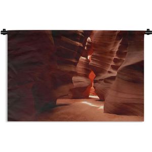 Wandkleed Antelope Canyon - Stenen muren van de Antelope Canyon Wandkleed katoen 180x120 cm - Wandtapijt met foto XXL / Groot formaat!