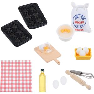 13-delige Miniature Gnomes Baking Set voor 1/12 Kitchen Dollhouse Accessories