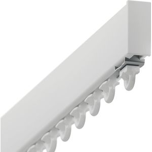 Kwaliteit Design Gordijnrail Set - Aluminium - Wit - Wandmontage - 1,5 Meter - Eenvoudig te monteren