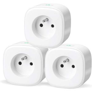 Slim Wifi-stopcontact met spraakbesturing en afstandsbediening - 3 stuks - Voor Alexa en Google Assistant