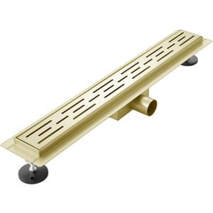 Adema Ralo douchegoot - 70cm - met rooster - met flens - geborsteld Goud