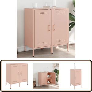 vidaXL Dressoirs 2 st staal roze 36x39x79 cm Industriele Dressoir - Roestvrijstalen Dressoir - Vintage Dressoir - Salontafel - Tv Tafel