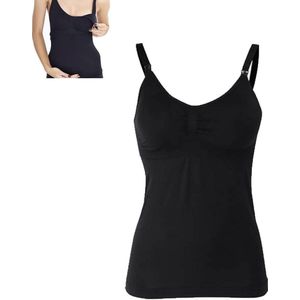 Allecto Plus - Mouwloos katoenen shirt voor borstvoeding - Slanke tanktop met geïntegreerde beha - Zwangerschapskleding met gemakkelijke borstvoedingsoptie