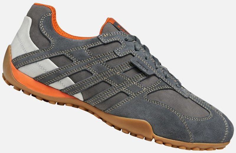 Geox - U Snake Original A - Grijs - Leren Herentrainers - U55MNA 022EK C1006