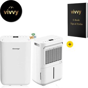 Vochtvreter Elektrisch 3 In 1 - Vochtvreters Voor In Huis Geruisloos - Luchtontvochtiger En Luchtreiniger Met Display - 100% Tevredenheidsgarantie - Tot 12 Liter Per Dag - Bestuurbaar Vanaf Telefoon - Incl. App