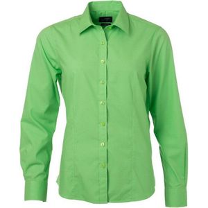 James and Nicholson Dames/dames Poplin-shirt met lange mouwen (Kalk groen)