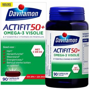 2x Davitamon Actifit 50+ Omega-3 Visolie 90 capsules