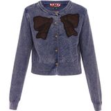 myMo - ROCKS - Gebreid Vest - Indigo / Bruin / Zwart