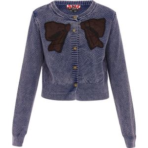 myMo - ROCKS - Gebreid Vest - Indigo / Bruin / Zwart