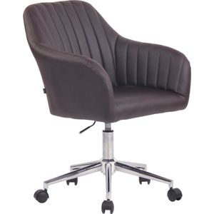 Bureaustoel - Fauteuil - Design - In hoogte verstelbaar - Kunstleer - Bruin - 58x62x95 cm