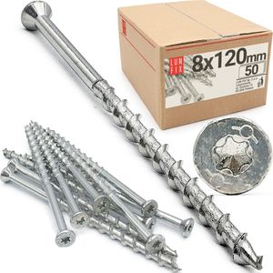 LUN FIX - Conus voor gasbeton 08x120 - bevestiging van gasbeton - 50 stuks