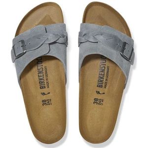 Birkenstock Oita Braided Suede Leather Basalt Gray Narrow
