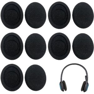 Vervangende oorkussens 10 stuks voor hoofdtelefoons 50 mm - Zwart