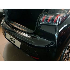 Zwart RVS Achterbumperprotector passend voor Peugeot 208 II HB 5-deurs 2019- 'Ribs'