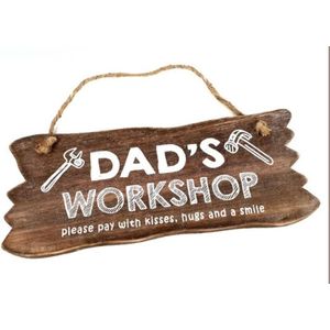 Woodart Tekstbord Dad's workshop