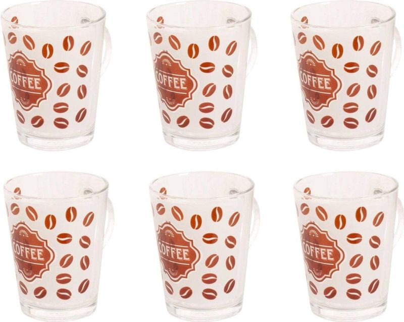 Koffieglas Tiffany 36 cl Hardglas Transparant Bruin 6 stuk(s)