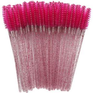 Wegwerp Wimper en Wenkbrauw Borsteltjes - Mascara Borsteltjes - 10 stuks - Roseo glitter