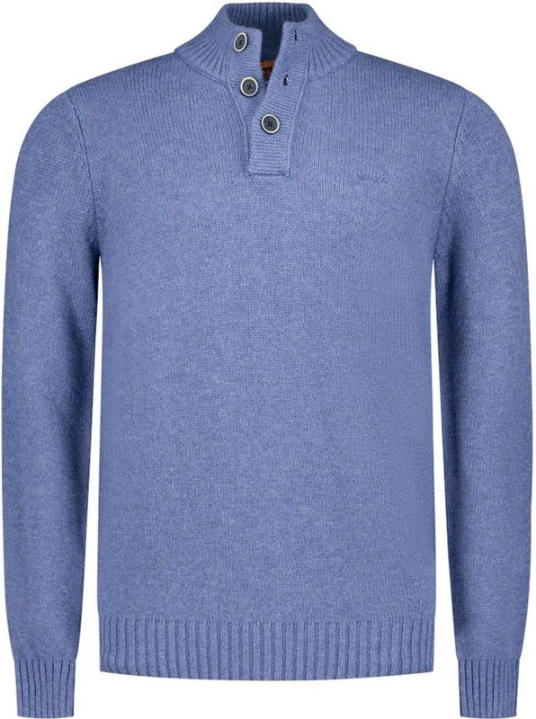 NZA - Wollen Trui - Blauw - Knoophals