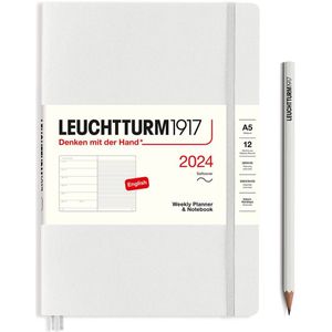Leuchtturm1917 - weekplanner + notities - agenda - 2024 - a5 - softcover - 12 maanden - licht grijs