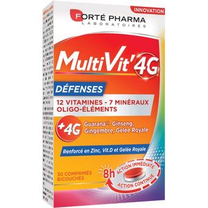 Forté Pharma MultiVit'4G Défenses 30 Dubbel Sterke Tabletten