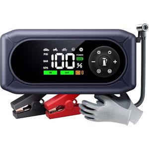 Jumpstarter met Compressor - Startkabels - Starthulp voor Auto - Accubooster - Zwart