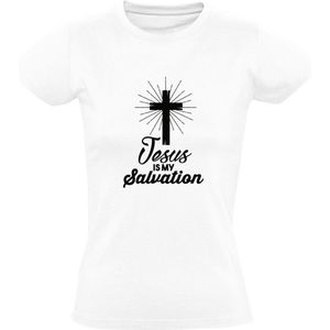 Jesus is my Salvation | Dames T-shirt | Wit | Jezus is mijn redding | Messias | Christen | Christendom | Evangelie | Nieuwe Testament | God