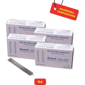 4X Romed Bloedlancetten - 4x 200 stuks - Voordeelverpakking!
