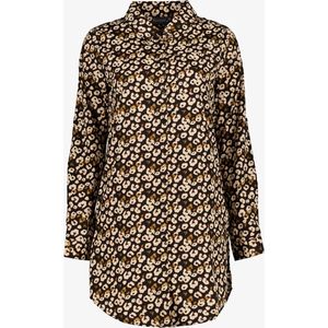 TwoDay lange dames blouse luipaardprint bruin - Maat M