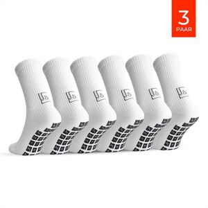 Jacob & Roy's - Gripsokken - 3 Paar - Gripsokken Voetbal - Sportsokken - Hardloopsokken - Tennissokken - Antislip Sokken - Grip Socks - Maat 47-50 - Vaderdag Cadeau