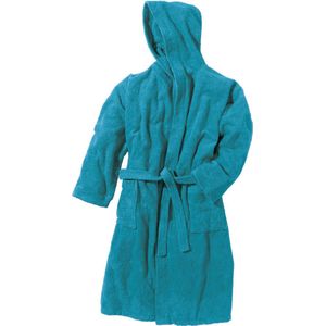 BECO badjas met capuchon, petrol, maat M