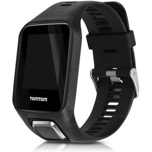 kwmobile bandje geschikt voor TomTom Adventurer/Runner 3/Spark 3/Golfer 2 - Armband voor fitnesstracker in zwart - Horlogeband