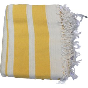 Santorini Breeze Turkse Baddoek 90 x 190 cm, 100% Bamboe, Hamamdoek & Saunadoek, Peshtemal, Strandlaken, 100% Bamboo Bath Towel, Geel