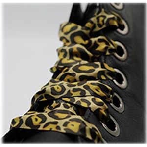 Modieuze satijn schoenveters voor sneakers 120cm lang - Panter print ""Wild Cat