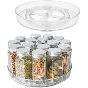 Koelkast Draaitafel Condiment Houder Lazy Susan Organizer - 2-Pack 235 cm Clear Kast Draaitafel Draaibaar Spice Rack voor Kabinet Pantry