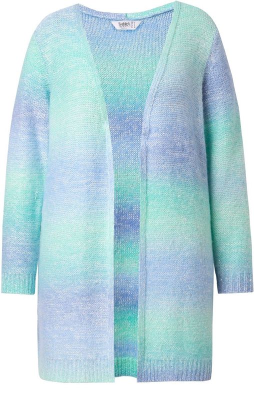 Angel of Style Angel of Style - Dames - Vest straight fit kleurverloop pailletten - Bleek turquoise - Maat 42+